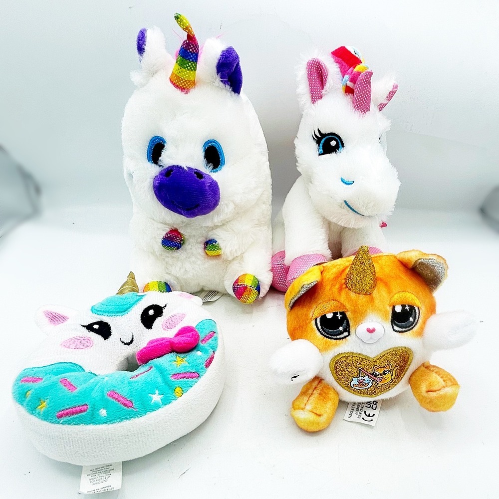 Lot of 4 Unicorn Stuffed Animals‎ Cat Donut